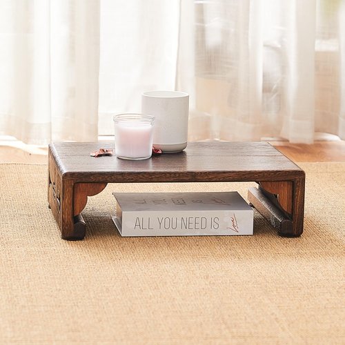 GZQWDC Wood Bed Step Stool,Wide Wooden Stepping Stool for Kids & Adults,Desk Foot Stool,4 inch Step Stool,Low Footrest Step Platform,Surface 15.8"x11.8"