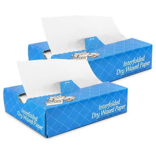Fit Meal Prep 1000 Sheets 10 x 10.75” Dry Wax Paper Sheets for Food, Greaseproof Sandwich Wrapping, Interfolded Deli Wax Paper for Fries, Burgers, Food Basket, Made in USA