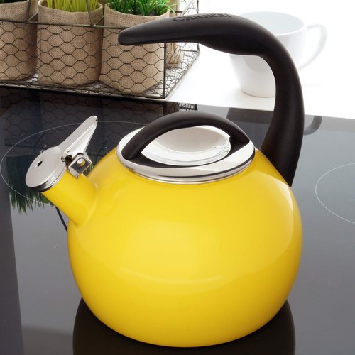 Chantal Anniversary Tea kettle, 2 Quart, Enamel Carbon steel, Whistling, Canary Yellow
