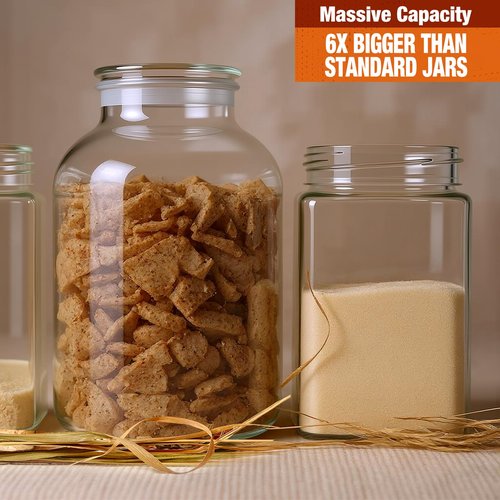 Maxdot Large Glass Jar with Airlock Lid 6.6 Gallon Large Storage Glass Jars Wide Mouth Fermentation Jar with Ropes Fermentation Container Jug for Wine Making