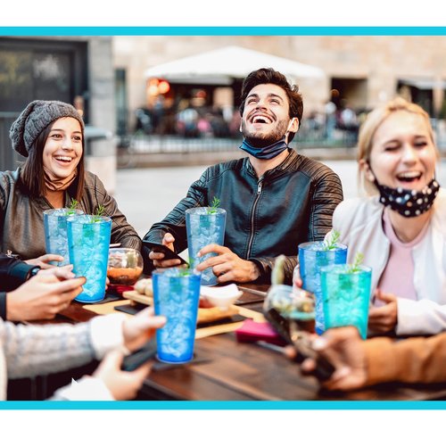 Norme 48 Pcs Plastic Restaurant Tumblers Plastic Reusable Cups Stackable Drinking Glass Dishwasher Safe Tumblers in 4 Coastal Colors for Kitchen Water(16oz)