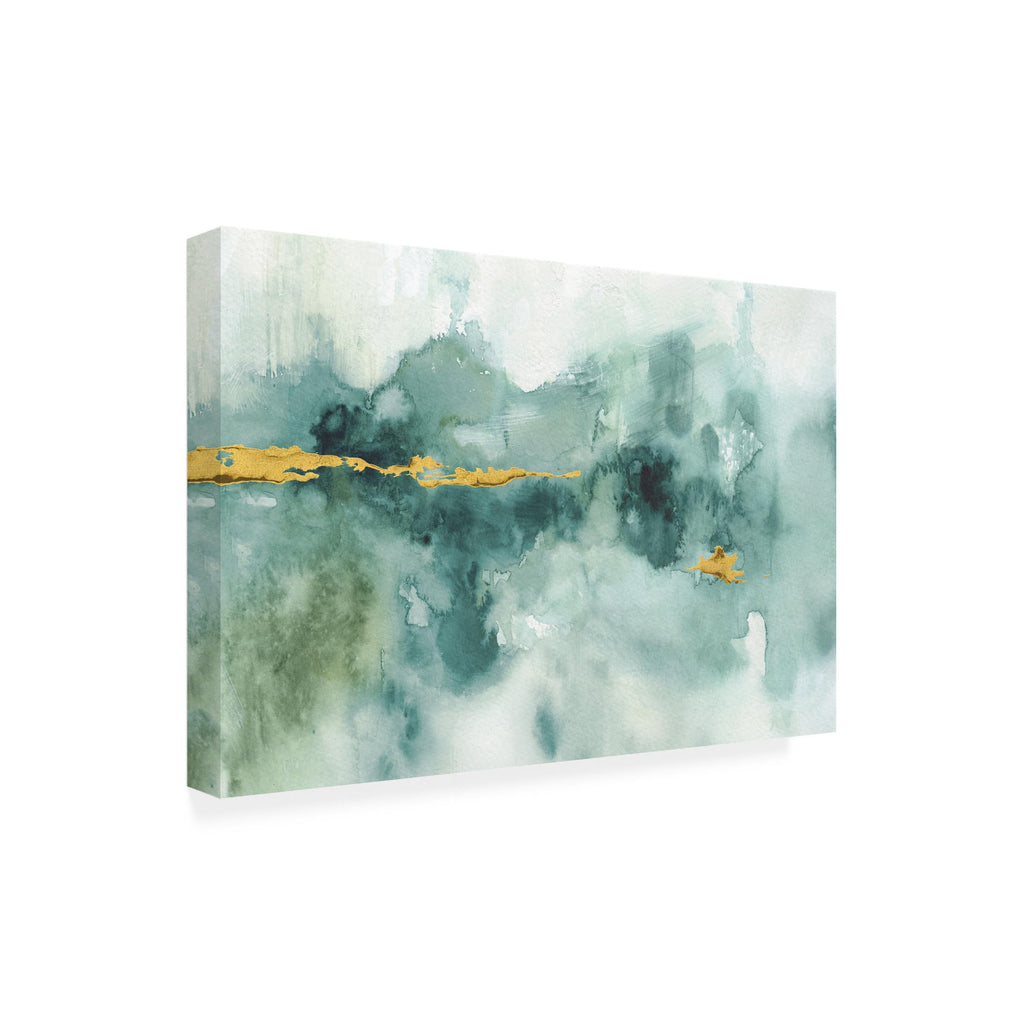 Wrapped Canvas Wall Art - Lisa Audit 'My Greenhouse Abstract I Crop Blue' Wall Art for Living Room, Bedroom, or Office Décor - 22x32