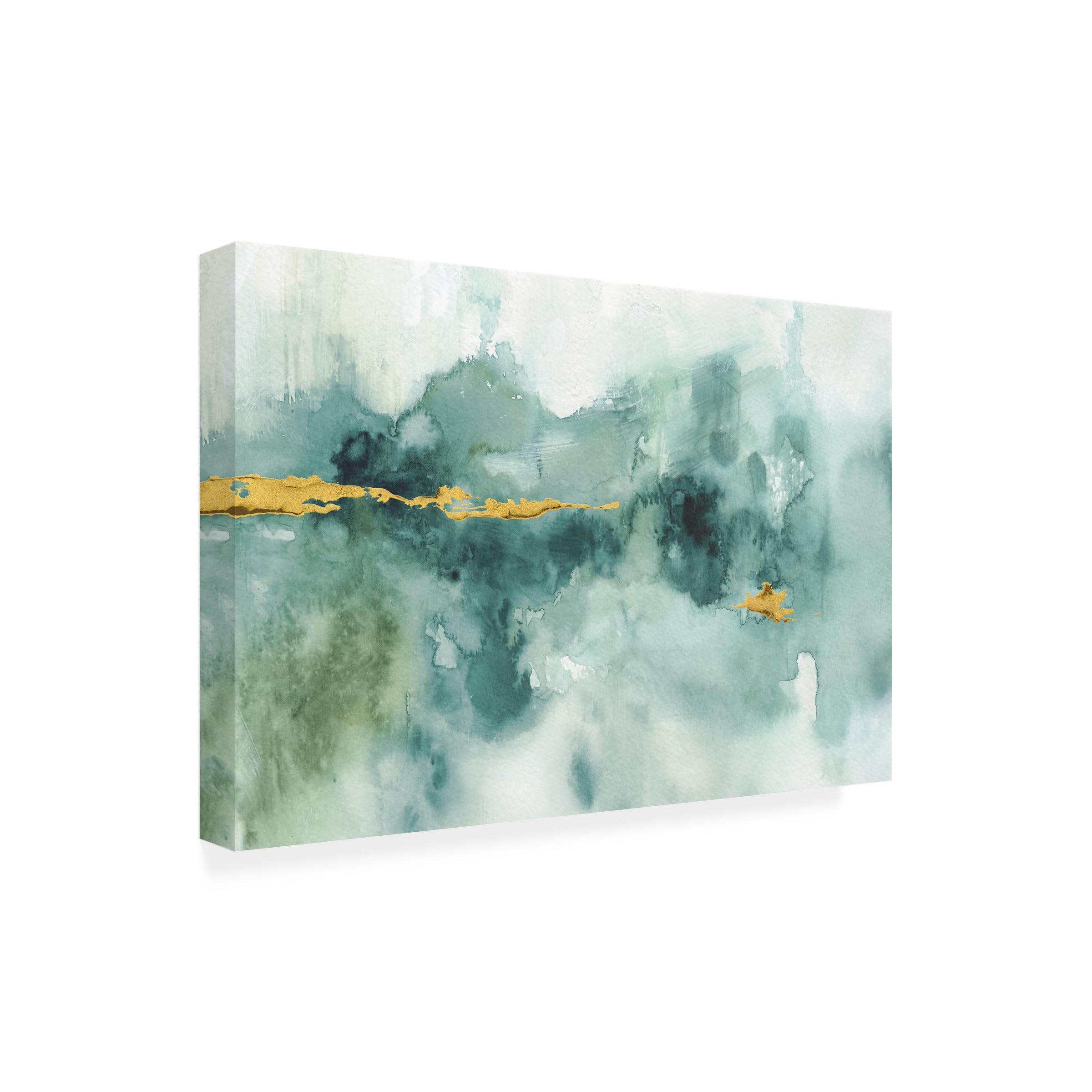 Wrapped Canvas Wall Art - Lisa Audit 'My Greenhouse Abstract I Crop Blue' Wall Art for Living Room, Bedroom, or Office Décor - 22x32