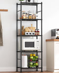 Sakugi Storage Shelves - Heavy Duty 5-Tier Organizer for Garage, Kitchen & Pantry | 18.4" W x 12.6" D x 57.4" H, Black