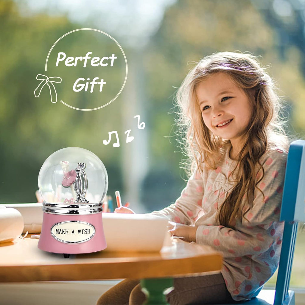 Skiennix Ballerina Snow Globe - Rotating Musical Dance Box | 100MM Water Globe Plays Fur Elise