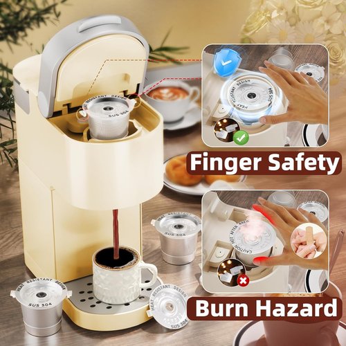 2 Pack Reusable K Cups Coffee Pods for Keurig Single Hole Machine: All Stainless Steel Refillable K Cups - Reusable Coffee Filters for Keurig, SUS 304‌, BPA-Free, Heat Resistant Handles, Scoop