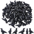 Skiennix 50Pcs Mini Black Resin Crows - Gothic Halloween Decorations for Home & Garden Decor