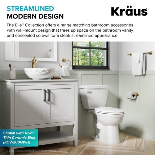 KRAUS Elie Bathroom Robe and Towel Hook in Brushed Gold, KEA-18801BG