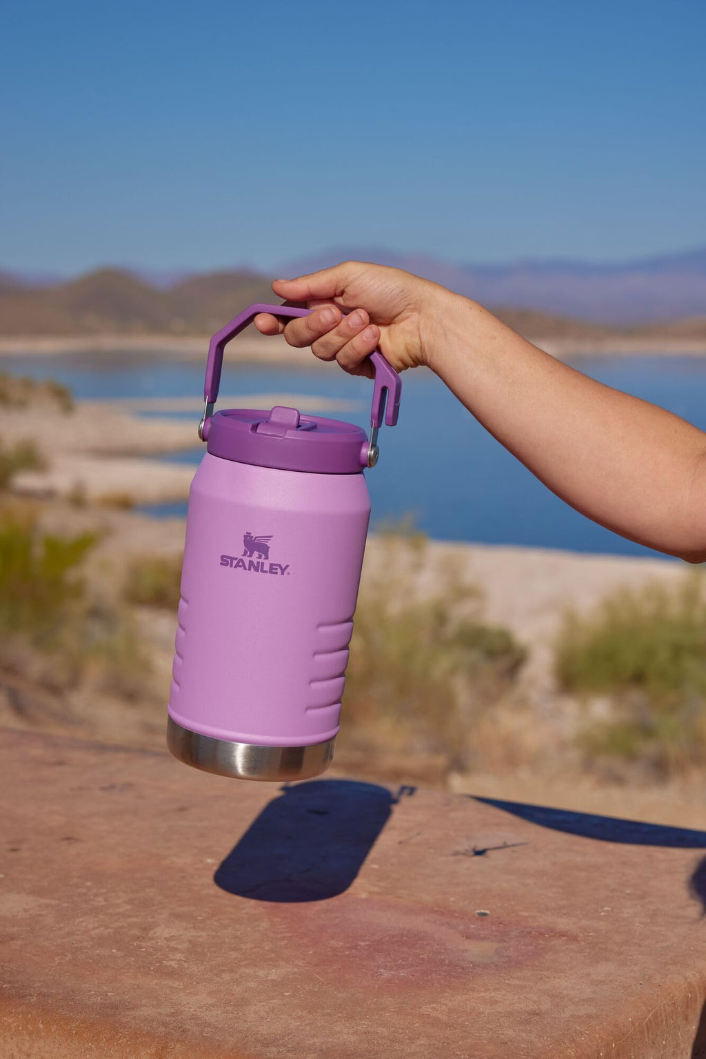 STANLEY IceFlow 2.0 Flip Straw Jug with Handle 40 oz | Twist On Lid and Flip Up Straw | Leakproof for Travel and Sports | Insulated Stainless Steel |BPA-Free | Rose Quartz