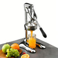 Stainless Steel Manual Press Juicer, Heavy Duty Hand Press Juice Extractor U Shaped Base for Oranges Lemons Citrus Fruits
