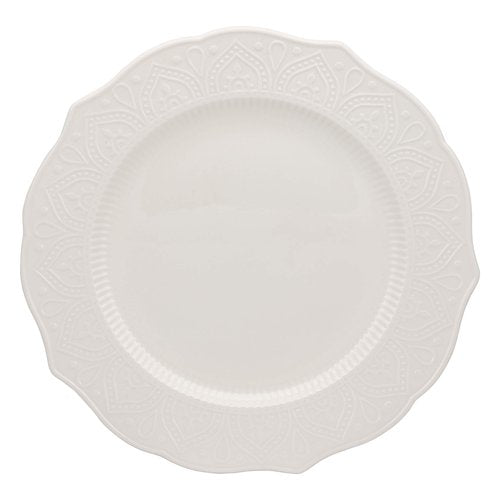 10 Strawberry Street Dahlia 10.5" White Dinner Plate, Set of 6