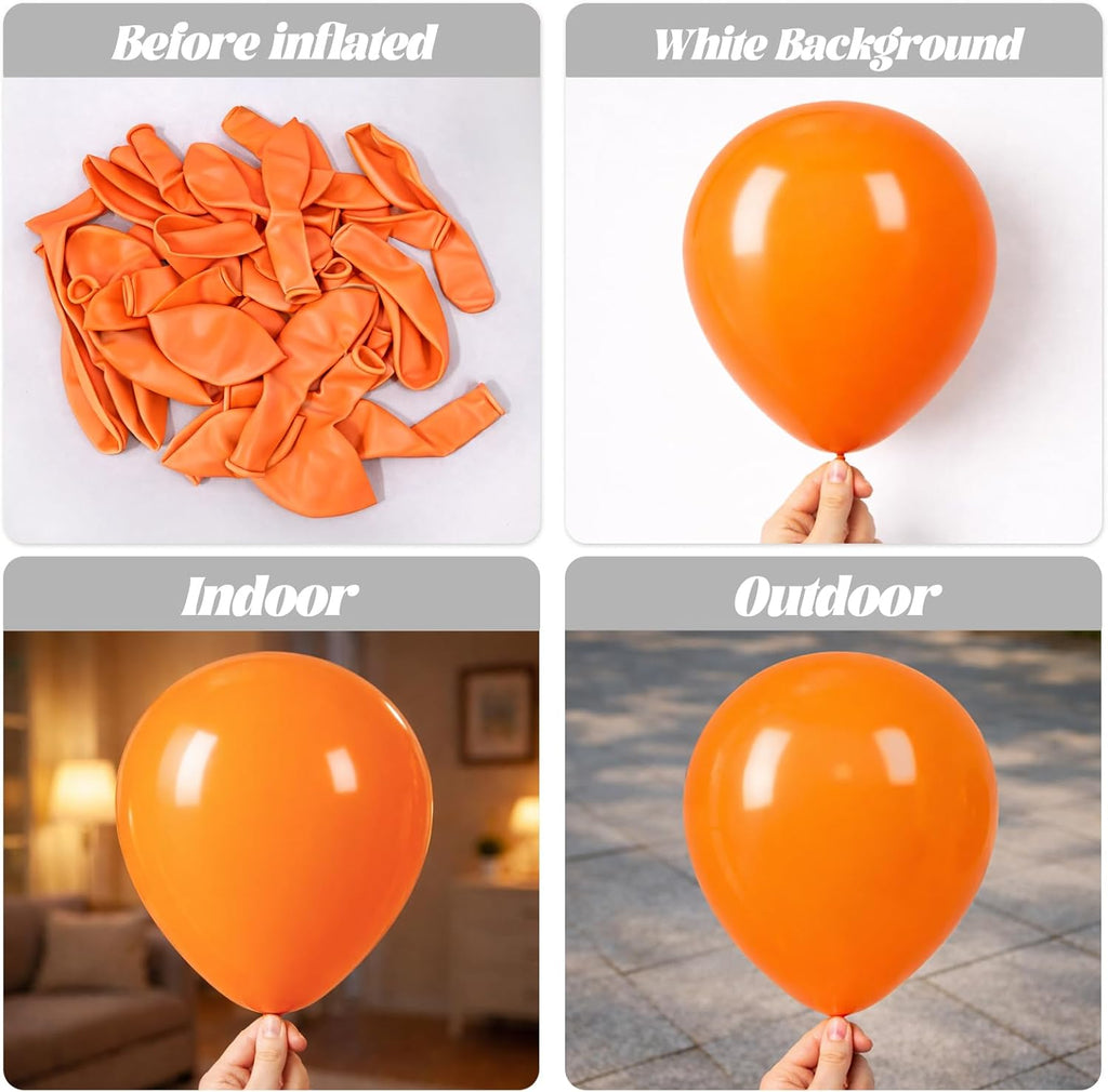 Voircoloria 105pcs Orange Balloons - 12 Inch Latex Party Balloons for Birthdays & Baby Showers
