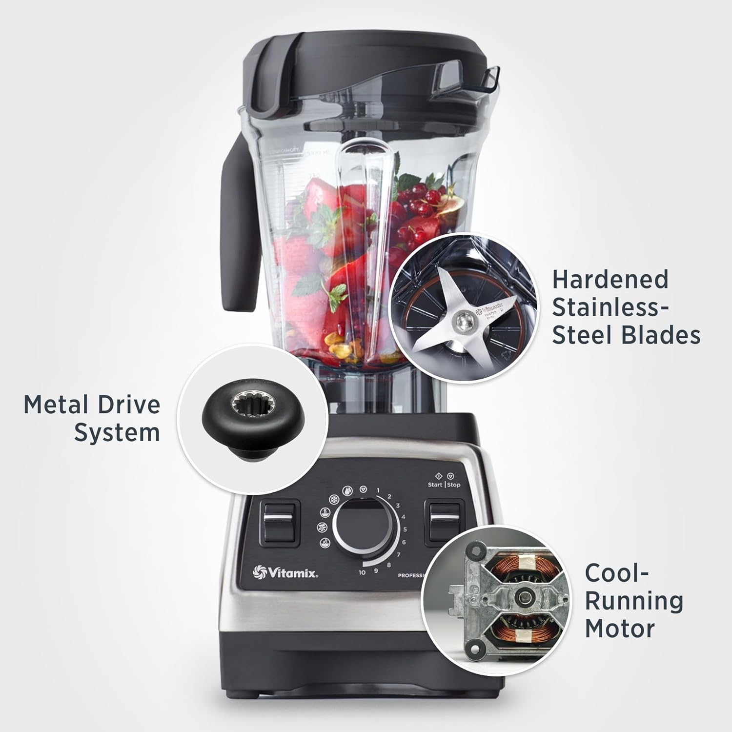 Vitamix Professional Series 750 Blender - Professional-Grade, 64 oz Low-Profile Container, Black, Self-Cleaning