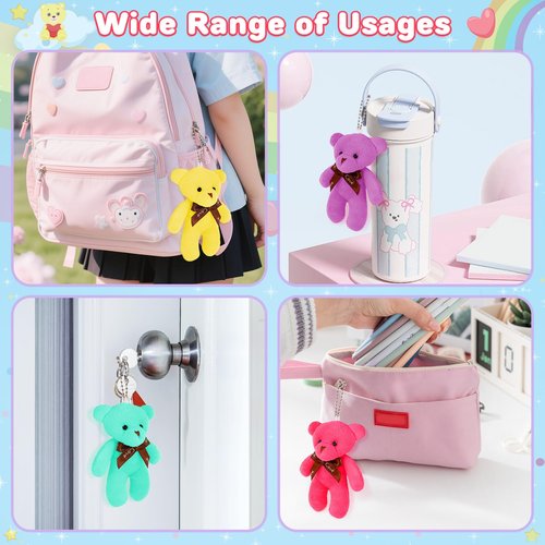 Toidgy Valentines Day Cards for Kids Classroom, 24 Packs Valentines Gifts Bulk with Stuffed Bear Plush Toys Keychain, Valentines Party Favors, Ideal Exchange Gift and School Prizes for Boys Girls