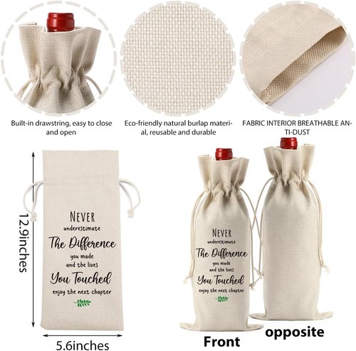 FBCCZEY Going Away Moving Away Leaving Farewell Goodbye Wine Bag for Friends Teachers Coworkers Boss Women Retirement Retired New Beginning New Business Owner Wine Bag for Woman Men