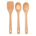 OXO Good Grips 3‑Piece Wooden Utensil Set, Solid Beachwood Spoon, Slotted Spoon and Turner