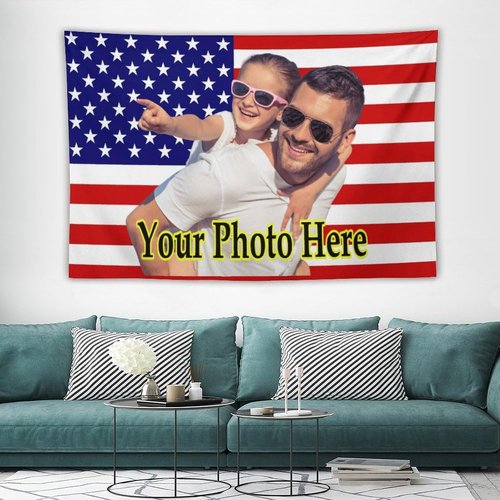 KAMXPOE Custom Wall Tapestry - Personalized Photo Blanket for Dorm Room | 60x40 Inch Horizontal Design