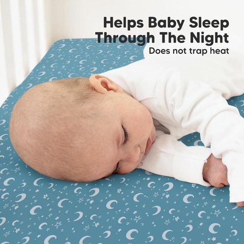 KeaBabies Organic Crib Sheets - 2-Pack Fitted Jersey Cotton for Baby Bed | Soft & Cute Dragon Tale Prints, 52x28