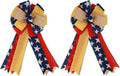 Meseey Patriotic Bow Set - Large Red & Blue Ribbon Bows for 4th of July Wreath Decoration