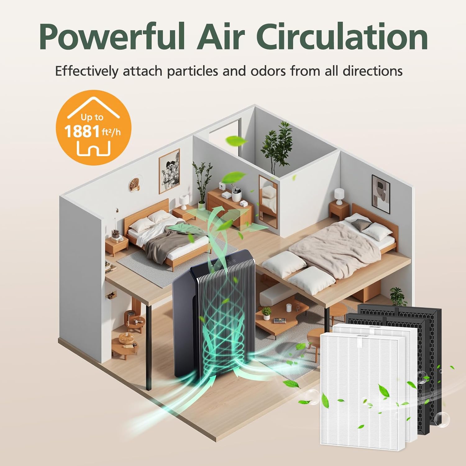 Winix 5510 5520 Replacement HEPA & Activated Carbon Air Filter Combo | 2+2 Pack for Dust, Pollen & Smoke