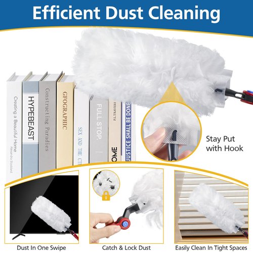 30 Pack Duster Refills Compatible with O-Cedar Flex & Catch Duster, 360° Heavy Duty Disposable Duster Refills Replacement, 3X More Dust Cleaning Than Feather Dusters