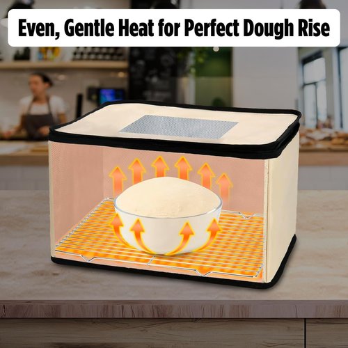 Folding Bread Proofing Box with Temperature Control (50–113℉) & 12H Timer – Compact Dough Proofer with Remote Control, Space-Saving 5-Layer Insulated Fabric, Ideal for Sourdough, Bread, Pizza, Yogurt
