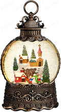 Priddop Village Snow Globe | Musical Christmas Decoration with Snowman Scene - 10.6 Inch