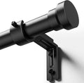 YaFex Adjustable Curtain Rod - Heavy Duty 1 Inch, 32-58 Inch for Modern Window Treatments - Black