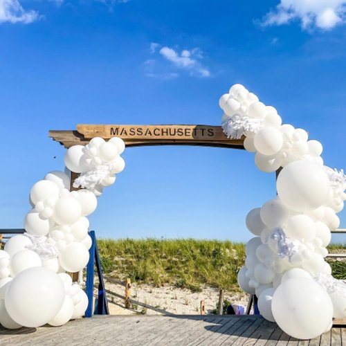Awenztech 12-Inch White Latex Balloons - 50-Pack for Engagement, Bachelorette & Wedding Decor
