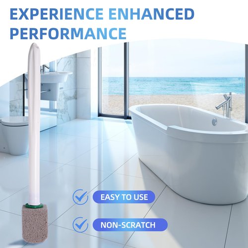 yiweiiwn Pumice Stone Toilet Cleaner with Long Handle Pumice Stone Toilet Bowl Cleaner Rust and Grease Stain Clean Suitable for Toilets Bathroom Sink,BBQ 2Handle and 10Pumices Stones(Gray)