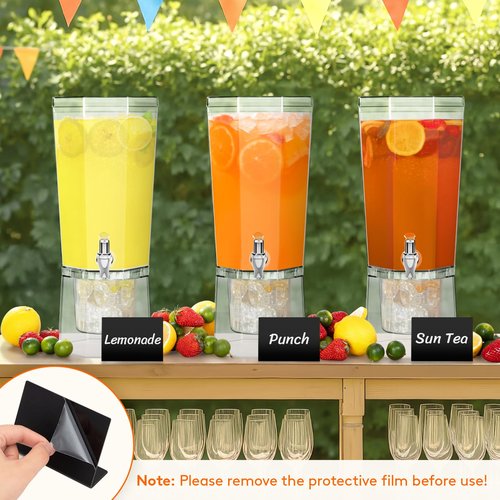 Lifewit 1 Gallon Drink Dispenser for Parties 3 Pcs, 4L Plastic Beverage Container with Stand for Juice/Tea/Soda & Lemonade, Clear Water Pitcher with Spigot for Mimosa Bar Hosting 39 x 16 cm/15x6"