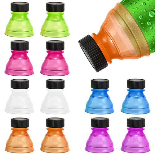 ZeriLion 12 Pack Reusable Beverage Can Protectors - Spill Resistant & BPA-Free Soda Can Caps to Keep Drinks Fresh, Bug-Free - Fits Standard Soda, Beer, Juice Cans