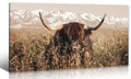 DJSYLIFE Highland Cow Wall Art Farmhouse Decor Canvas Printed Country Cow Pictures Western Rustic Modern Artwork Decorations for Bedroom Office Living Room Framed Ready to Hang 20" x 40"