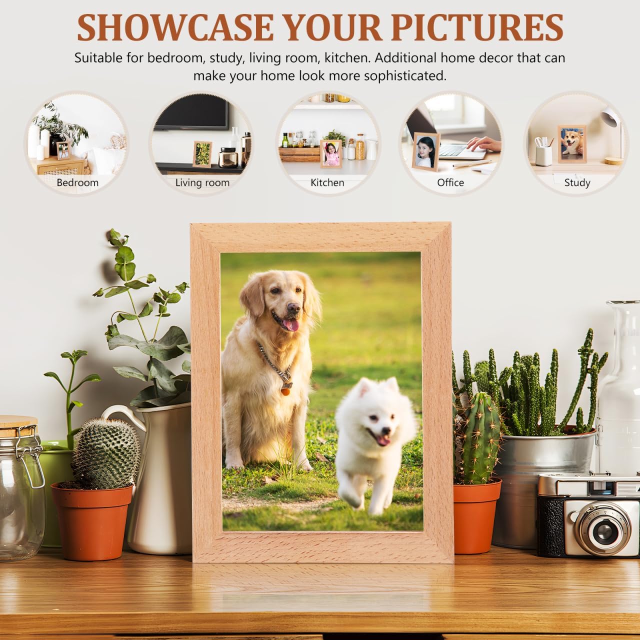 Uonlytech LED Glowing Photo Frame - Stylish Wooden Night Light for Pictures | USB Powered Display