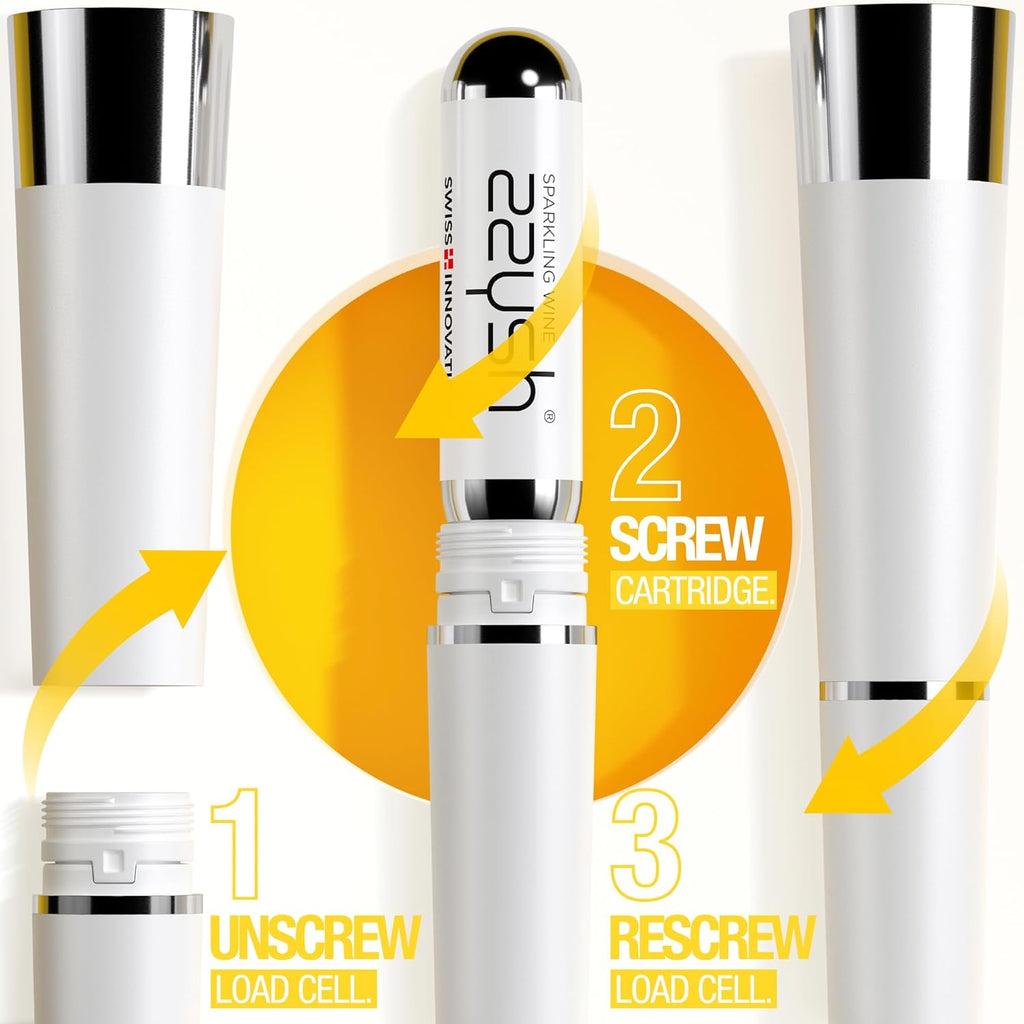 Original zzysh® Sparkling Wine Pure Argon/CO2 Cartridges | Preserve Fizzy Sensations 4 Weeks | For zzysh® Sparkling Wine Preservation System | Gas Capsules for Champagne and All Other Sparkling Wines