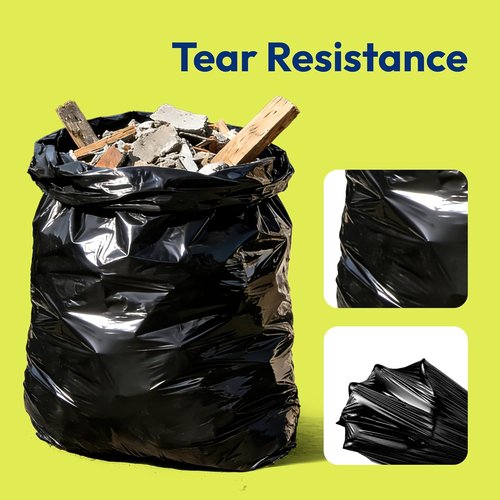 Heavy Duty Contractor Trash Bags - 33 Gallon, 30 Count | 1.0 Mil Leakproof Black Garbage Bags for Construction & Yard Debris