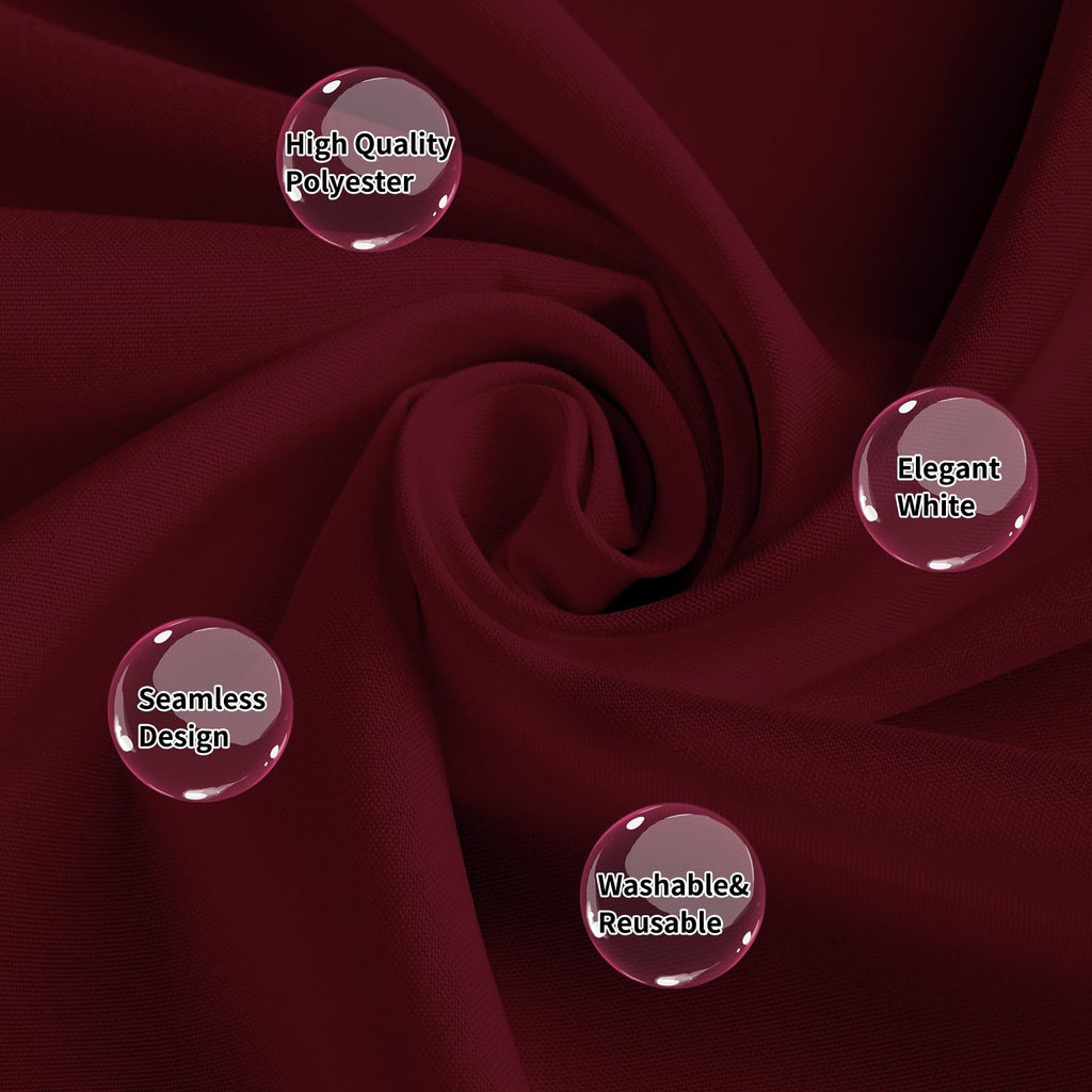 MTREO 12 Pack Burgundy Tablecloth 60 x126 Inch Burgundy Table Cloths for 8 Foot Rectangle Tables Wrinkle Resistant Washable Polyester Table Cloth Table Cover for Wedding Party Buffet Dining Table