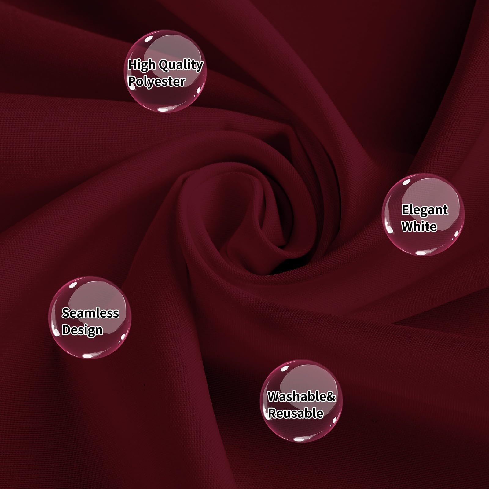 MTREO 12 Pack Burgundy Tablecloth 60 x126 Inch Burgundy Table Cloths for 8 Foot Rectangle Tables Wrinkle Resistant Washable Polyester Table Cloth Table Cover for Wedding Party Buffet Dining Table