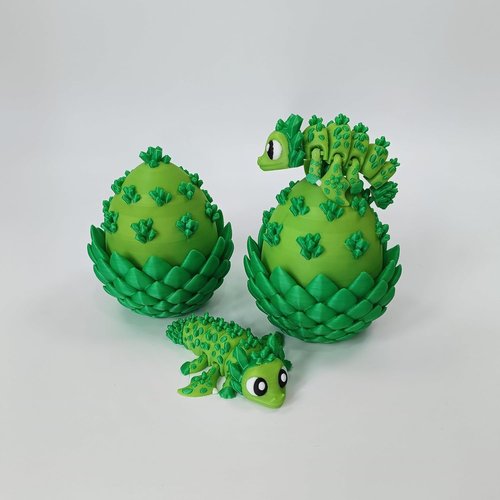 Enchanted 3D Egg - Handcrafted Collectible with Miniature Green Crystal Dragon & Egg | Fantasy Decor Gift