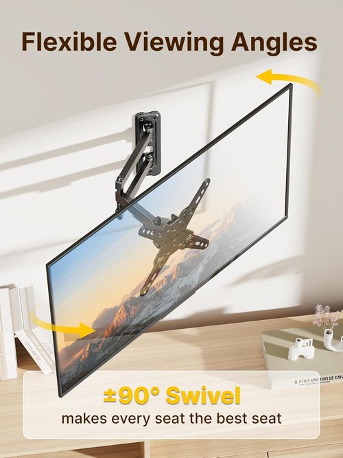 monTEK Full Motion TV Wall Mount Bracket - Swivel & Tilt for 13-43 Inch TVs | Max VESA 200x200mm, 44lbs Capacity