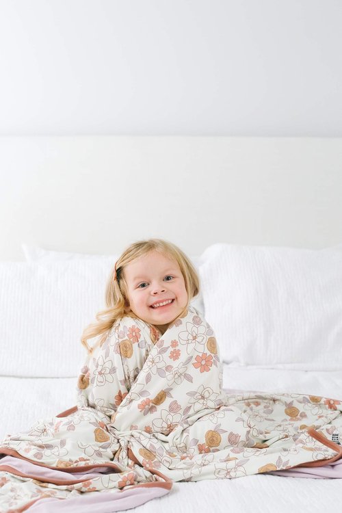 Copper Pearl Jumbo 3-Layer Baby Blanket: Soft Baby Quilts for Boys and Girls | Breathable, Cozy, Toddler Blanket | Baby Quilt for Newborns | 46x46 Premium Polyester/Rayon | Ferra