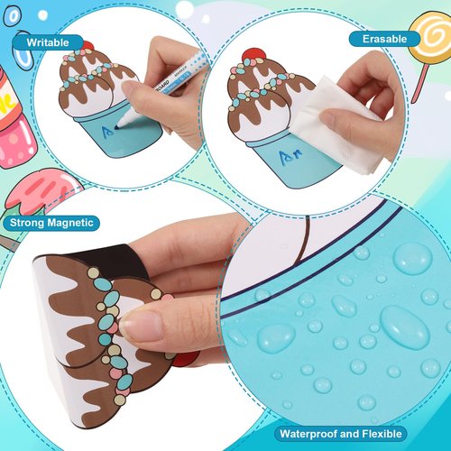 Qweryboo 12Pcs Mouse Cruise Door Magnets Stickers Fridge Refrigerator,Cute Ice Cream Magnet Car Door Fridge Magnet Sticker Whiteboards for Holiday Kitchen Locker Favors