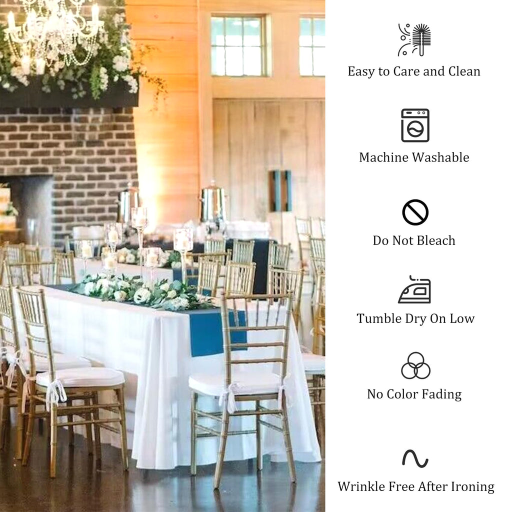 Fivenl 12 Pack White Tablecloth 60 x 102 Inch, Bulk 6 Foot Rectangle Table Clothes, Washable Polyester Fabric Table Covers for Wedding, Party, Reception, Banquet