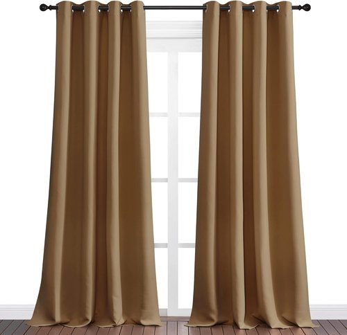 NICETOWN Blackout Curtains - 108 Inch Length, Noise Reducing, 2 Panels in Gold Brown | W55 x L108 for Luxury Decor