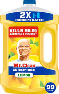 Mr. Clean Antibacterial All-Purpose Cleaner - Multi-Surface Floor & Bathroom Cleaner, Lemon, 99oz