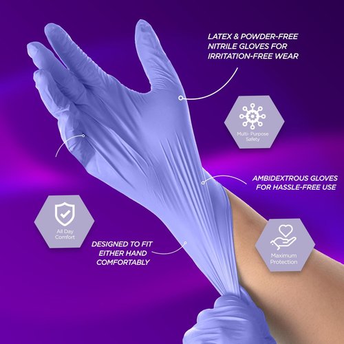 MED PRIDE Nitrile Exam 300 Count Gloves, Blue Disposable Exam Gloves, Powder-Free Latex-Free, Medical Grade (Medium)