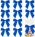 AIMUDI Royal Blue Satin Twist Tie Bows - Pre-Tied Gift Wrapping & Craft Bows | 36 Pcs for Baby Showers & Weddings