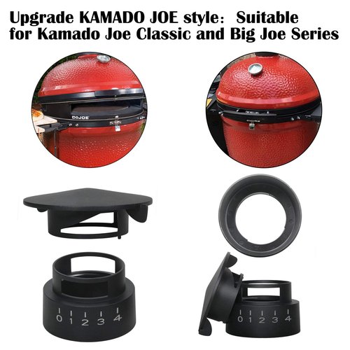 Umbrella Cast Aluminum Cap Fits for Kamado Joe Classic & Big Joe Series ，Replacement for Kamado Joe Dual Function Metal Chimney Top Kamado Joe Replacement Parts