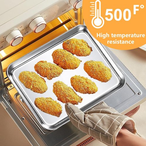 Voittozege 20-Piece Baking Sheet Set - Stainless Steel Pans, 10 x 8 x 1 Inch Oven & Dishwasher Safe