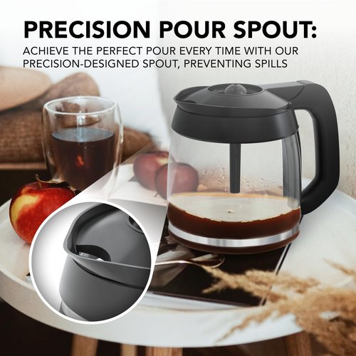 12-Cup Glass Coffee Carafe Replacement Compatible ONLY with Ninja Coffee Brewer Maker Models CE251 CE201 CE201C CE200 CE200C